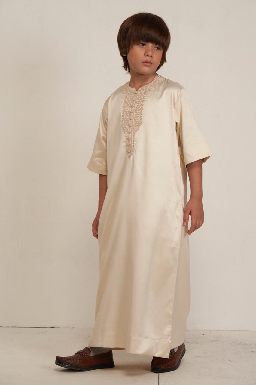 Kids Moroccan Kandura - Off White - Nujuum