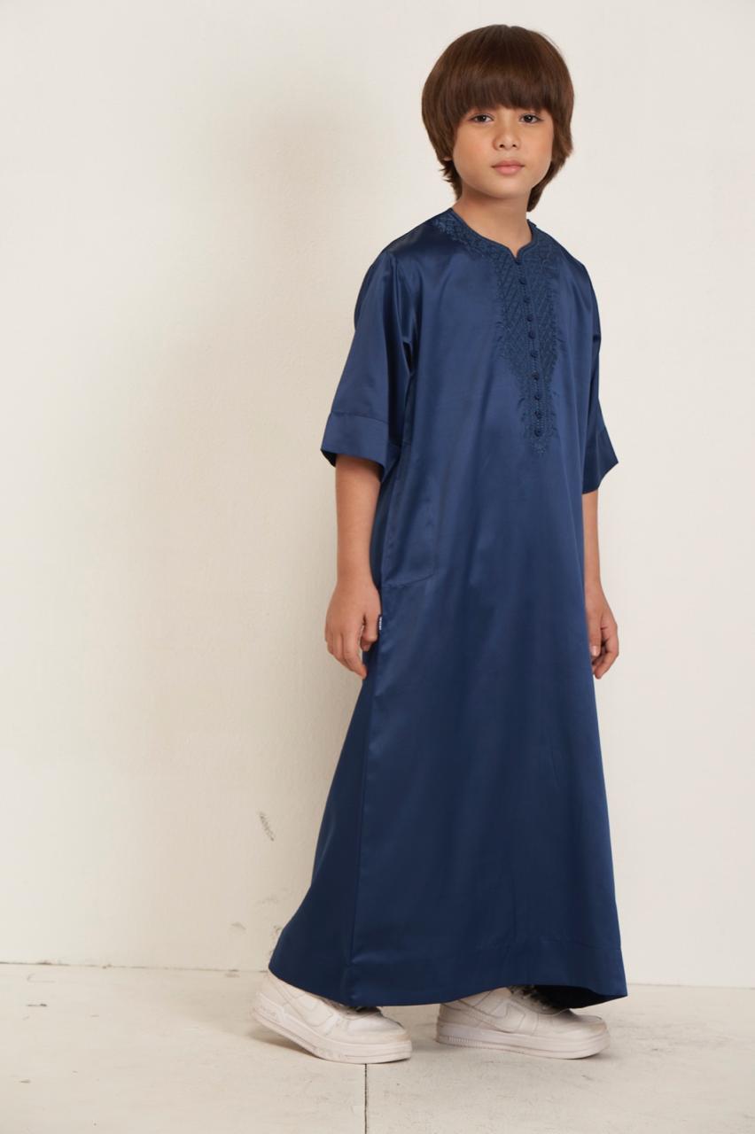 Kids Moroccan Kandura - Dark Blue - Nujuum