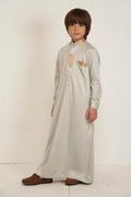Rimal kids thobe - Light Grey