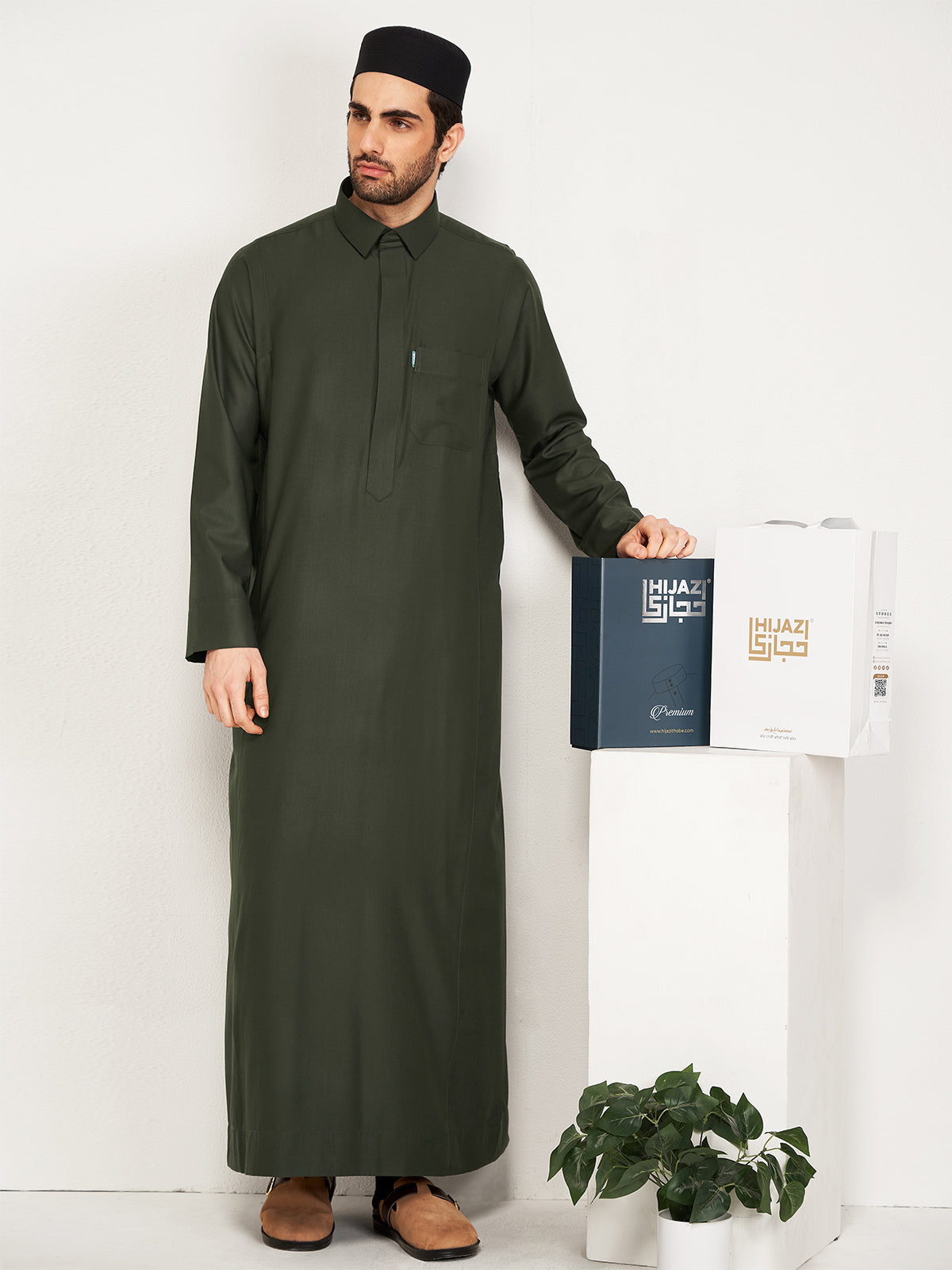 Al-Muqaddas Premium Thobe – Olive green