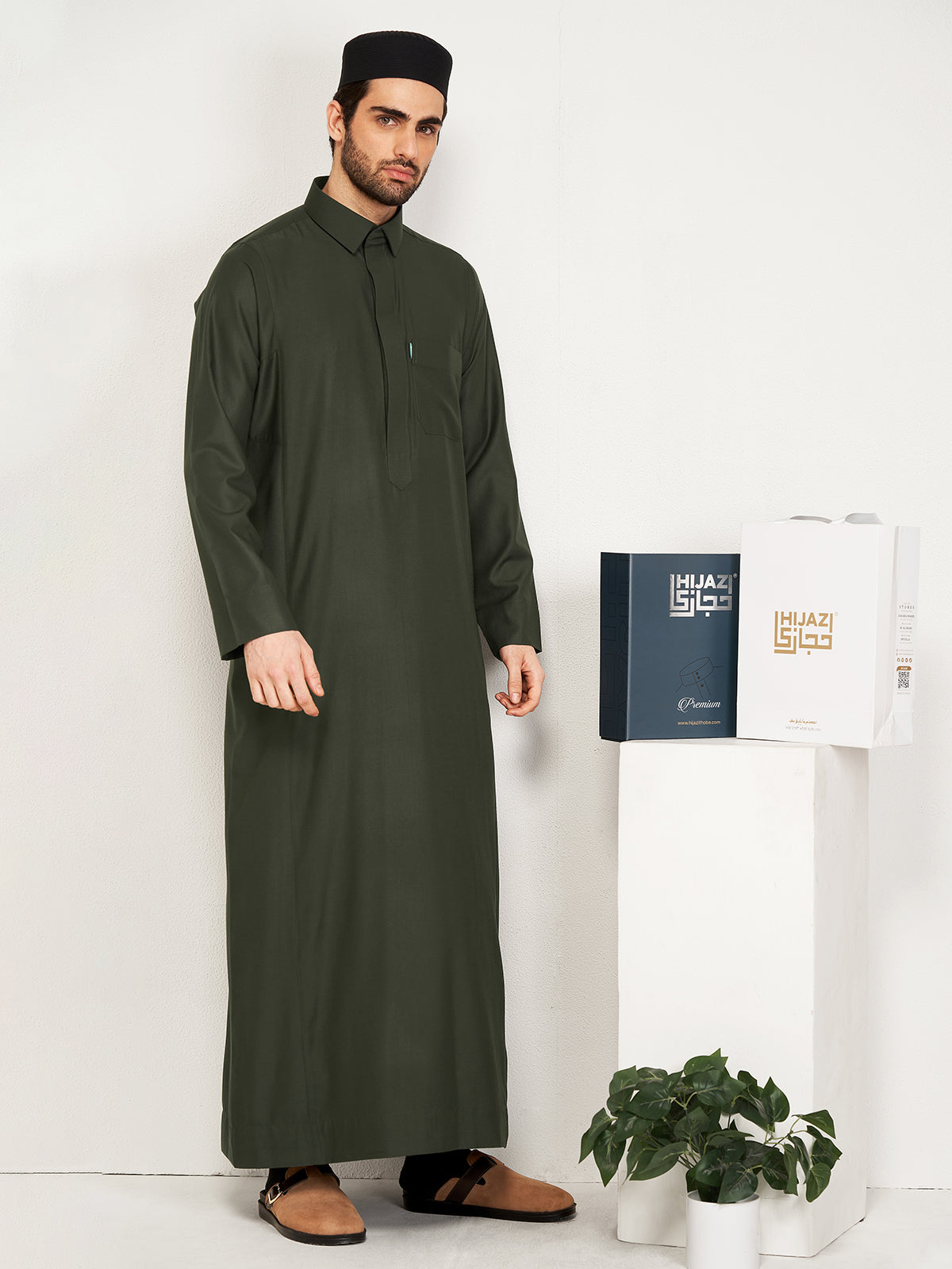 Al-Muqaddas Premium Thobe – Olive green