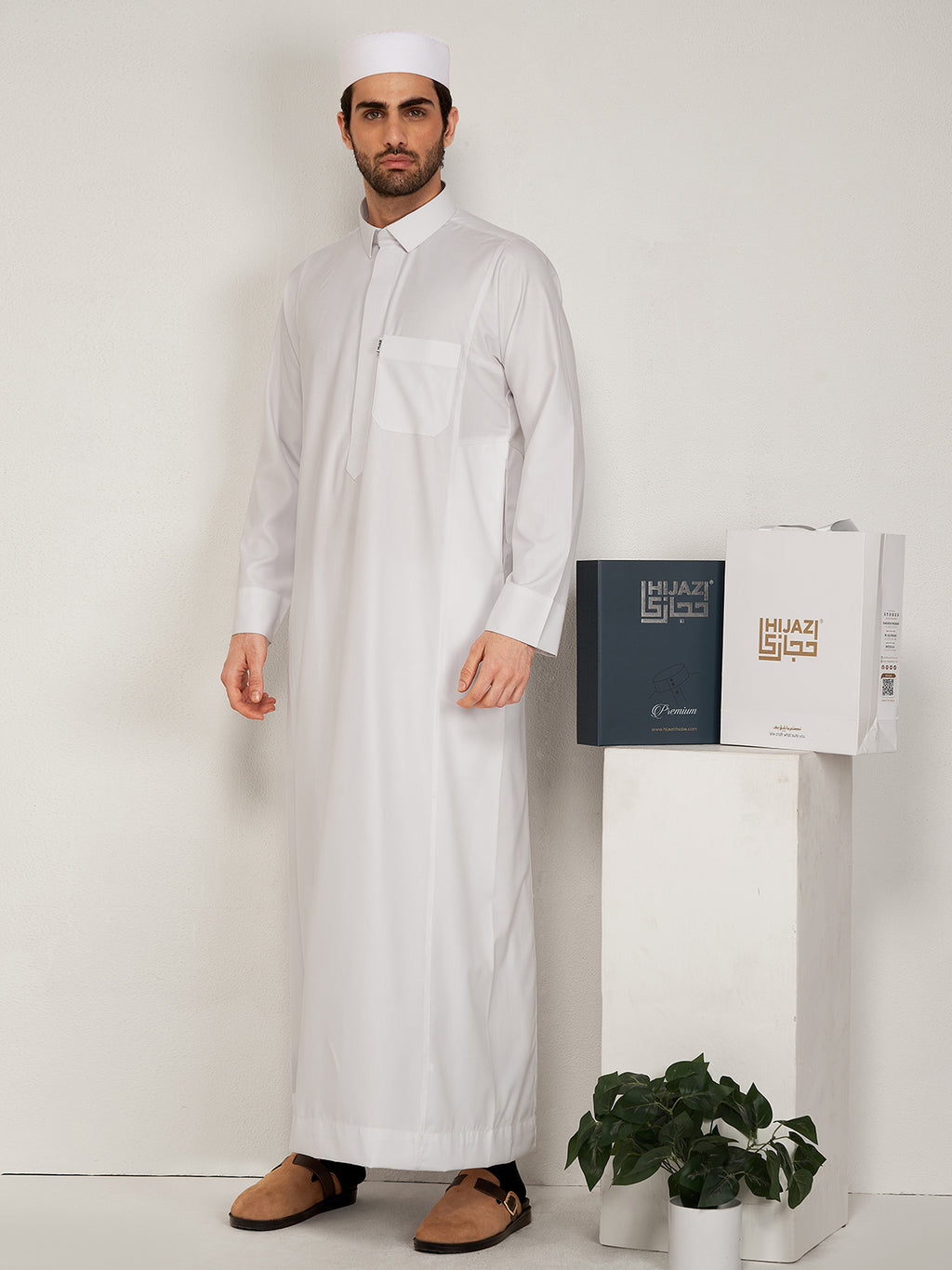 Al-Muqaddas Pemium Thobe –  White