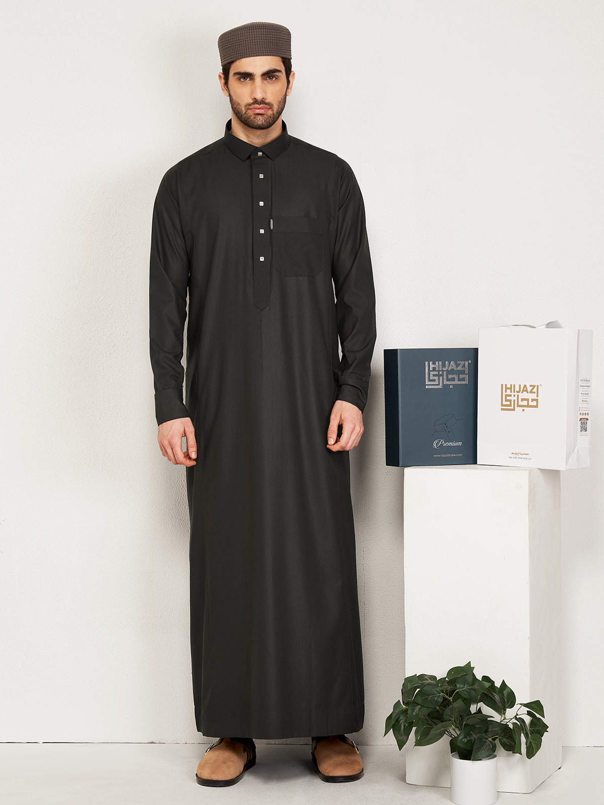 Al-Waqar Premium Thobe - Charcoal gray