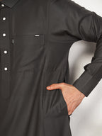 Al-Waqar Premium Thobe – Steel Grey