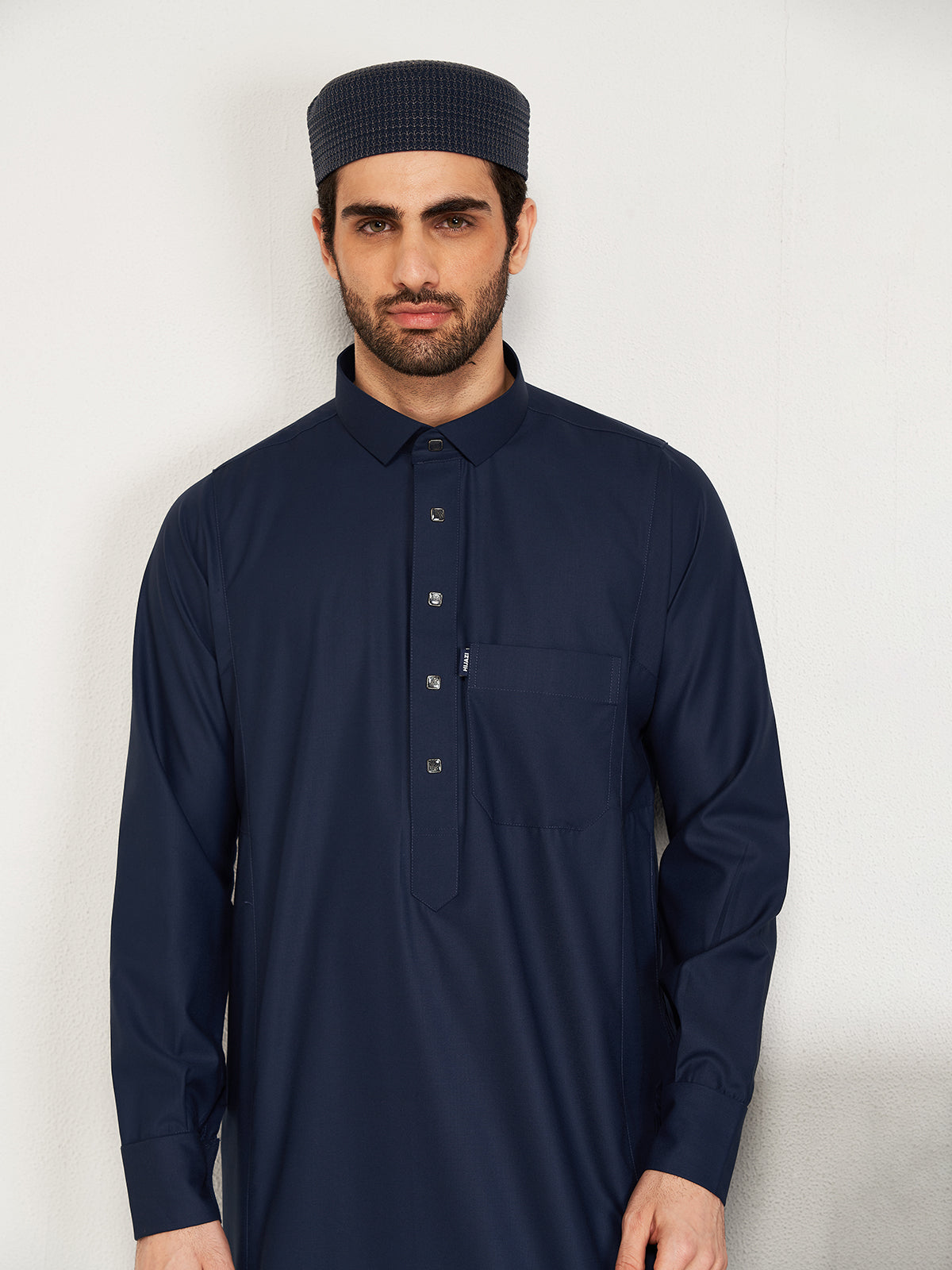Al-Waqar Premium Thobe – Navy Blue
