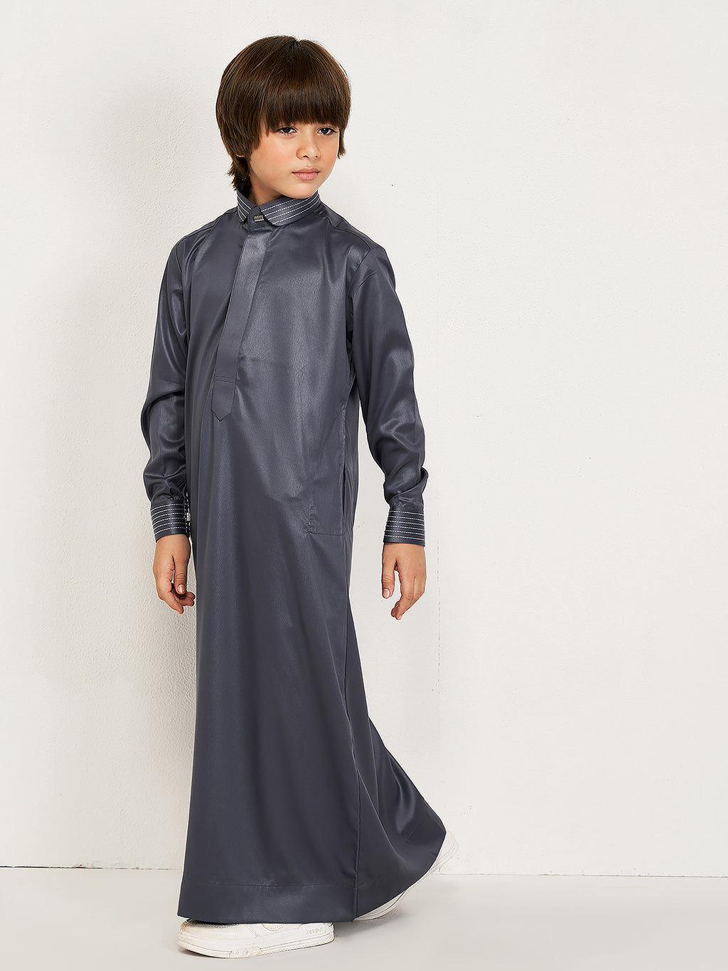 Al-Layl Kids Thobe – Smoke Blue Classic
