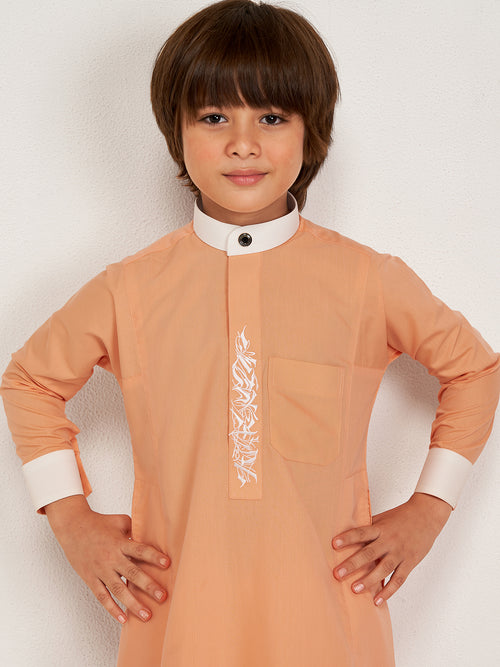 Al-Firdaus Kids Thobe – Apricot bloom