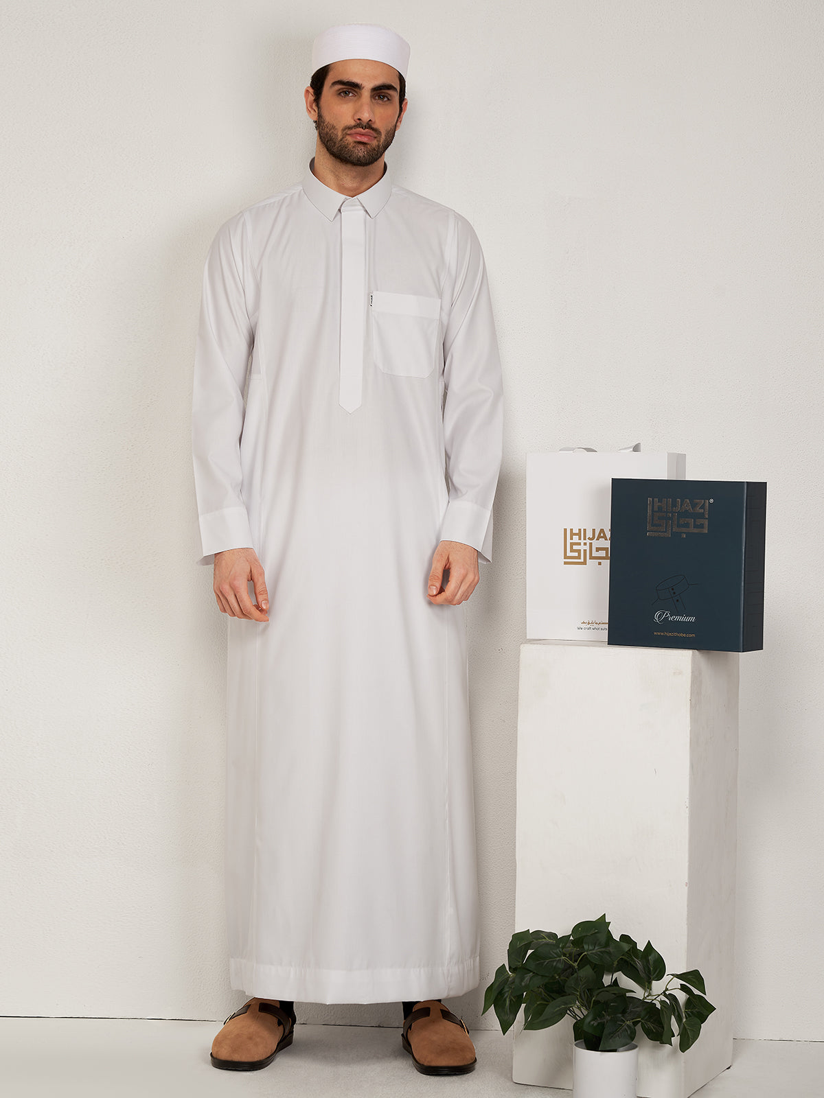 Al-Muqaddas Pemium Thobe –  White
