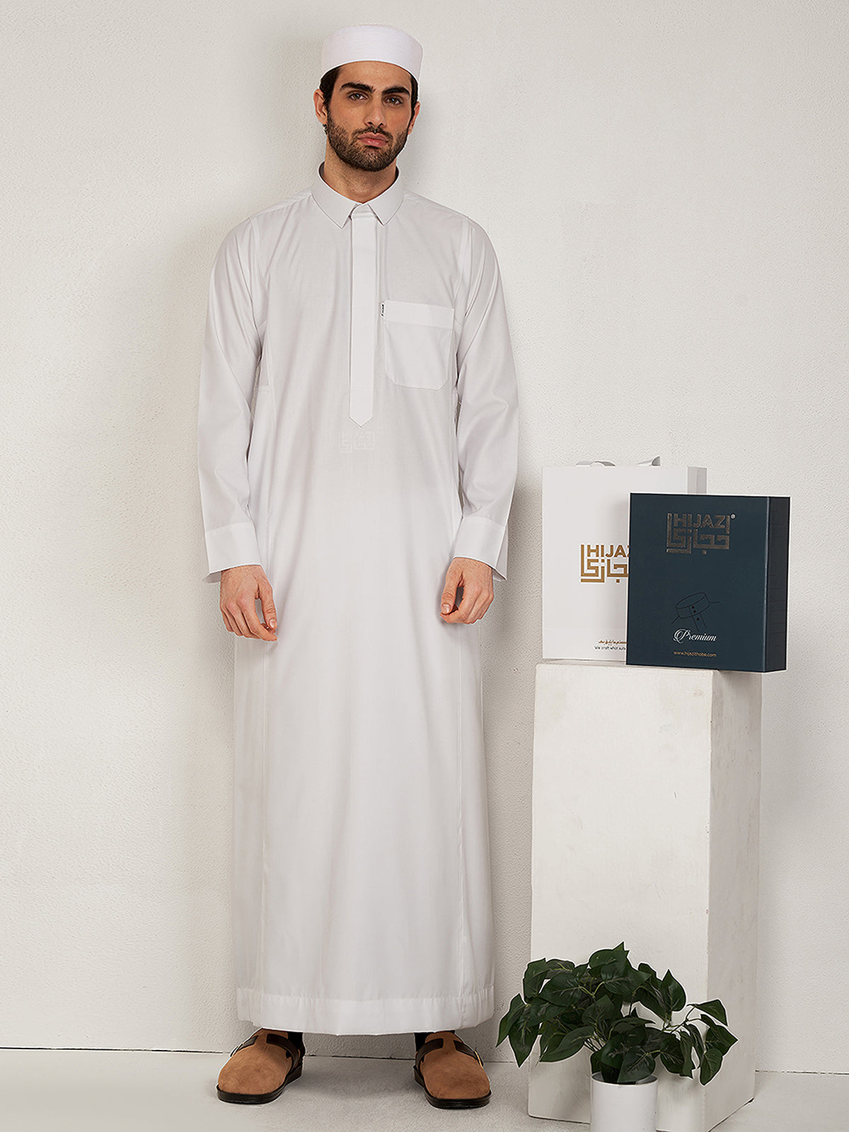Al-Muqaddas Pemium Thobe –  White