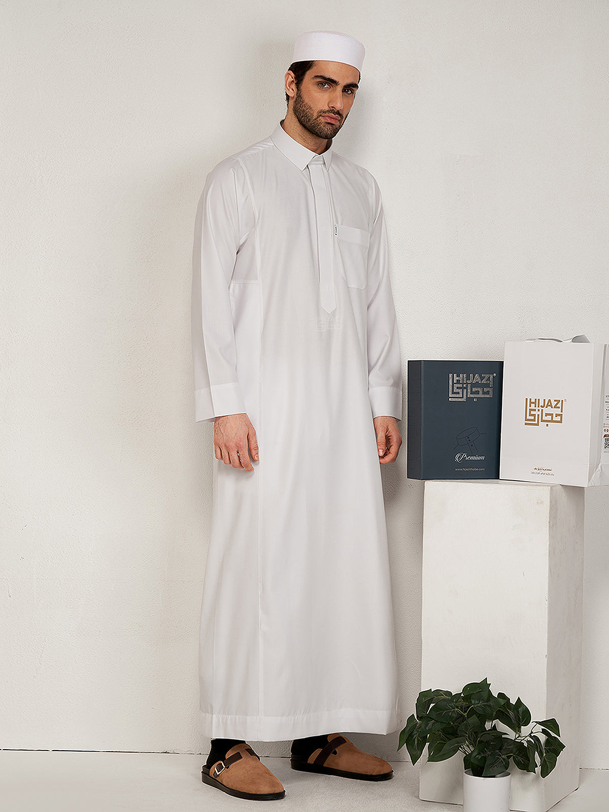 Al-Muqaddas Pemium Thobe –  White
