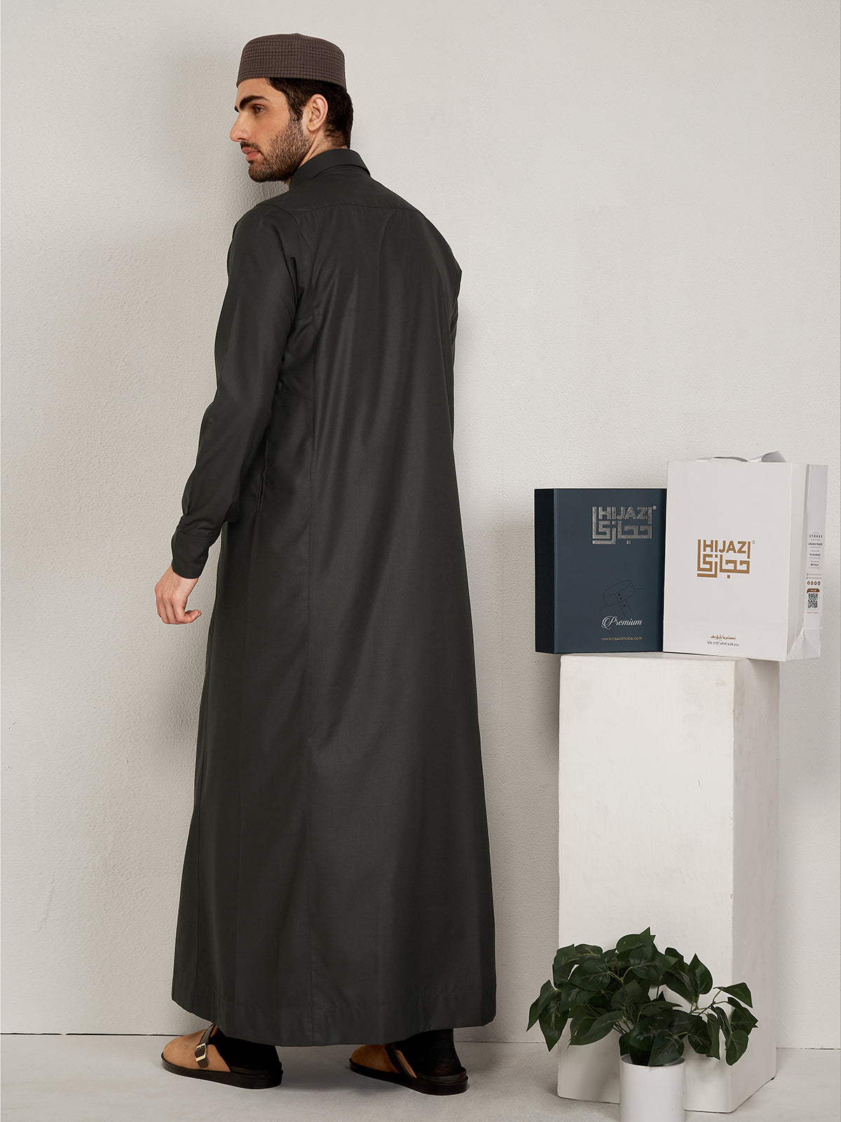 Al-Waqar Premium Thobe - Charcoal gray