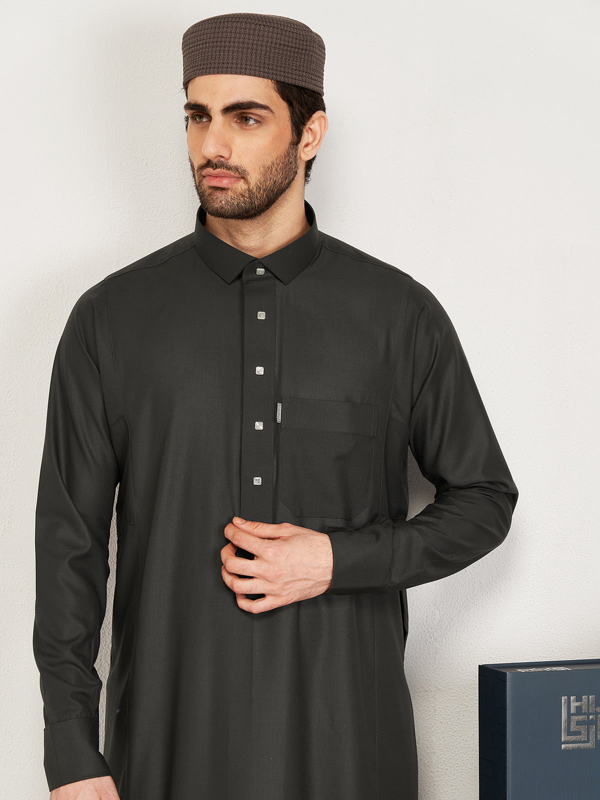 Al-Waqar Premium Thobe - Charcoal gray