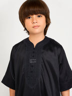 KIDS MOROCCAN KANDURA ITQAN - BLACK