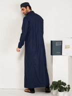 Al-Waqar Premium Thobe – Navy Blue