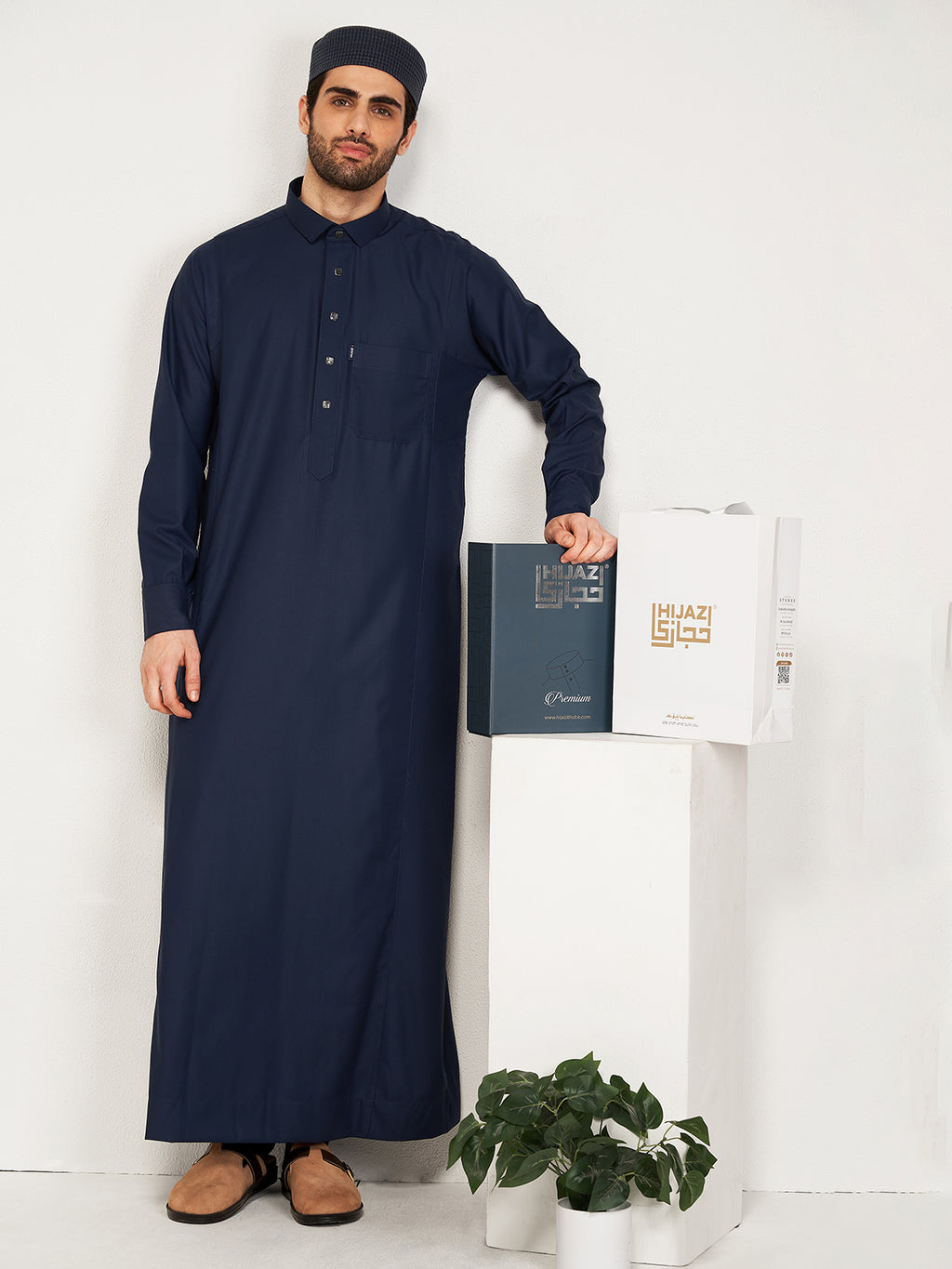 Al-Waqar Premium Thobe – Navy Blue