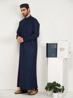 Al-Waqar Premium Thobe – Navy Blue