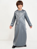 KIDS EMIRATI THOBE - STEEL GREY
