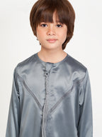 KIDS EMIRATI THOBE - STEEL GREY