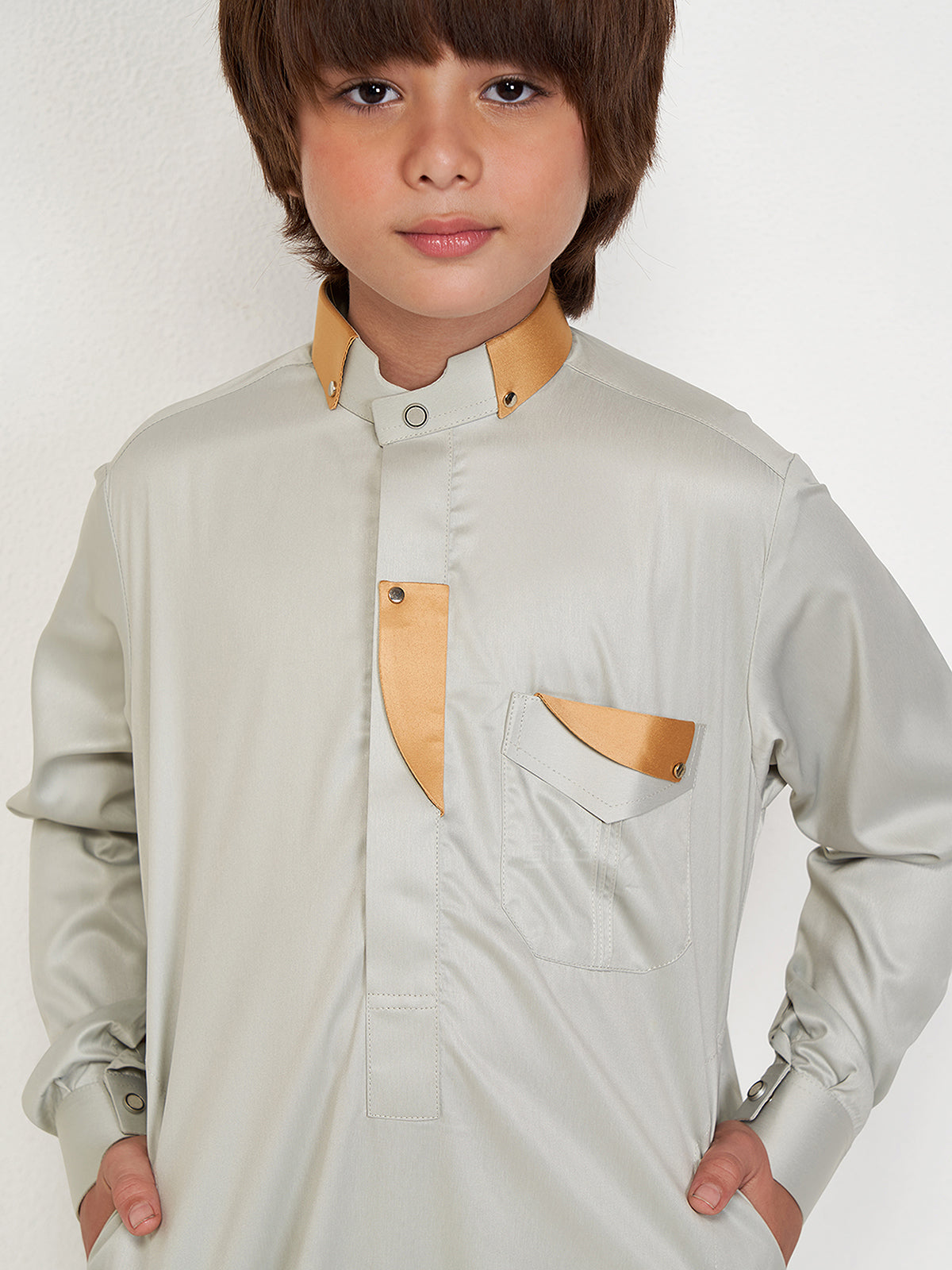 RIMAL KIDS THOBE - LIGHT GREY