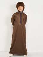 Asfar Kid's Brown Thobe