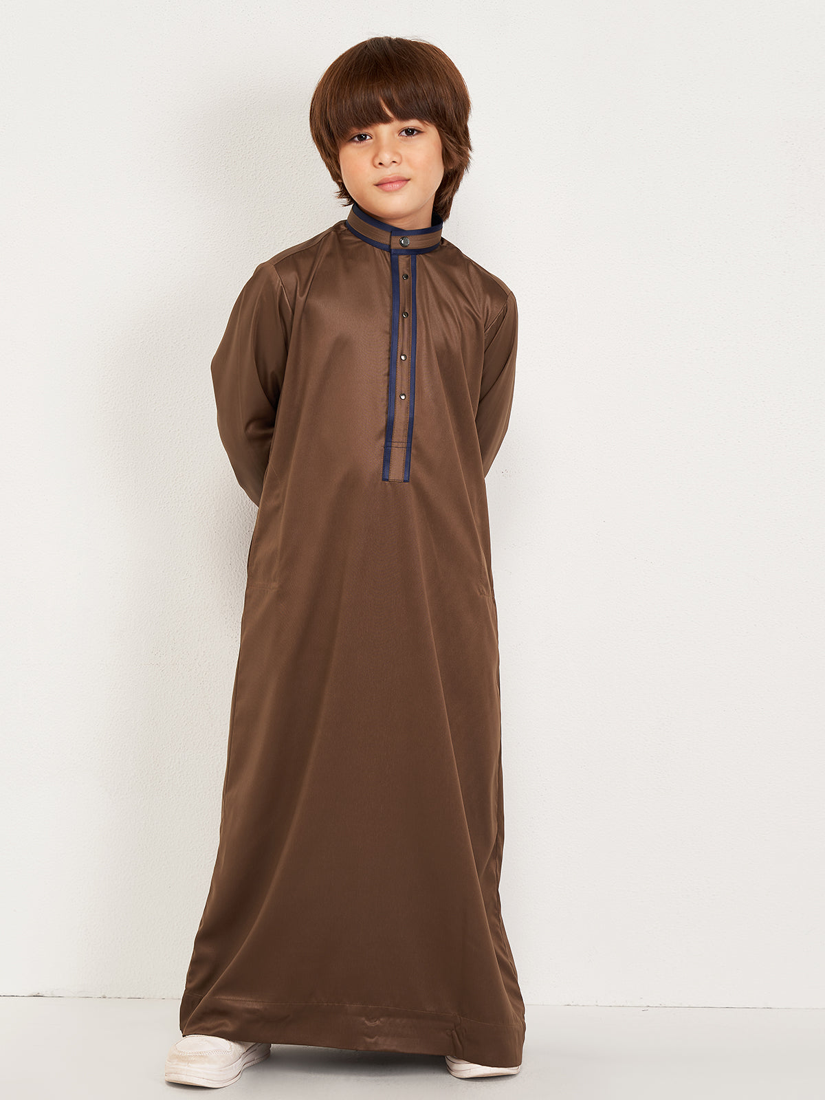 Asfar Kid's Brown Thobe
