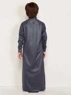 Mirqaab Kids Thobe - Dark Grey