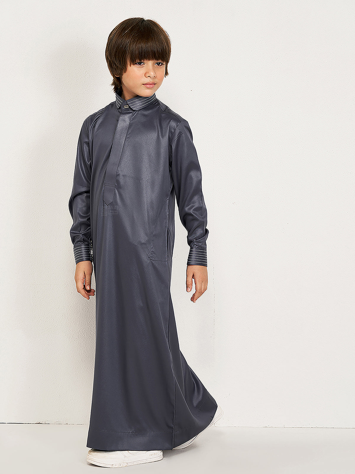Mirqaab Kids Thobe - Dark Grey