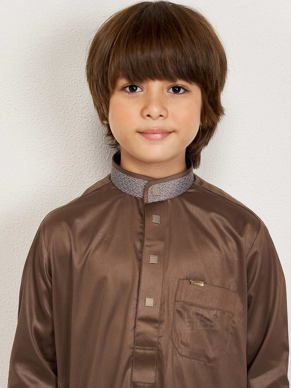 Baran Kids Thobe - Coffee Brown