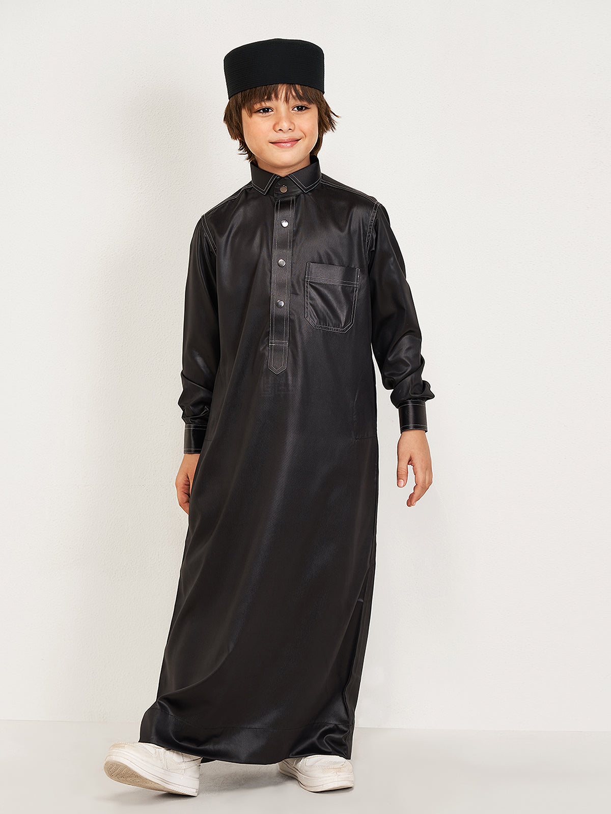Zaydan Kids Thobe - Black