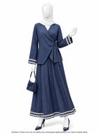 POLKA DOT DENIM CORD SET- DARK BLUE
