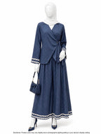 POLKA DOT DENIM CORD SET- DARK BLUE