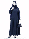 ZEINA PLEAT WORK ABAYA- NAVY BLUE