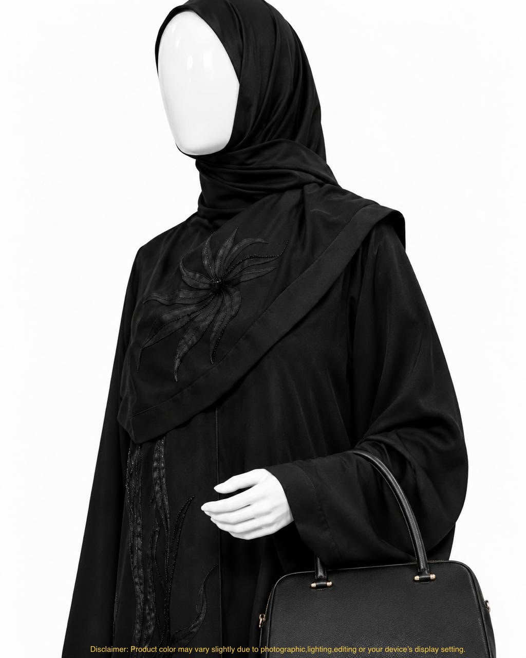 AMBER BLACK FLORAL ABAYA