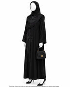 AMBER BLACK FLORAL ABAYA