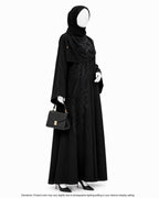 AMBER BLACK FLORAL ABAYA