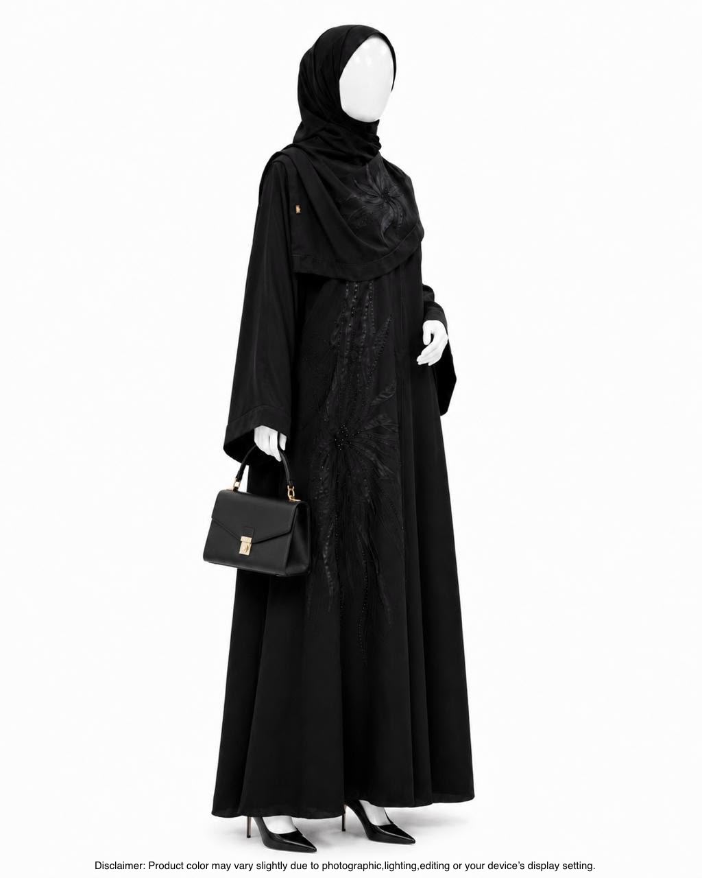 AMBER BLACK FLORAL ABAYA