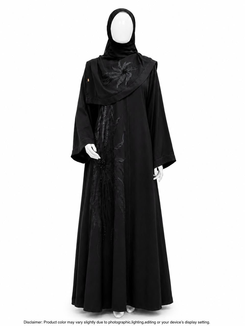 AMBER BLACK FLORAL ABAYA