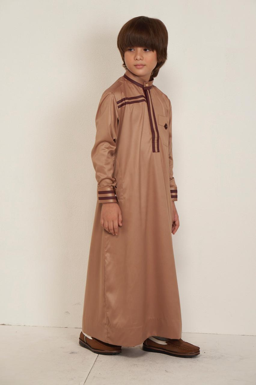 Sahara Luxe kids thobe - Camel Brown