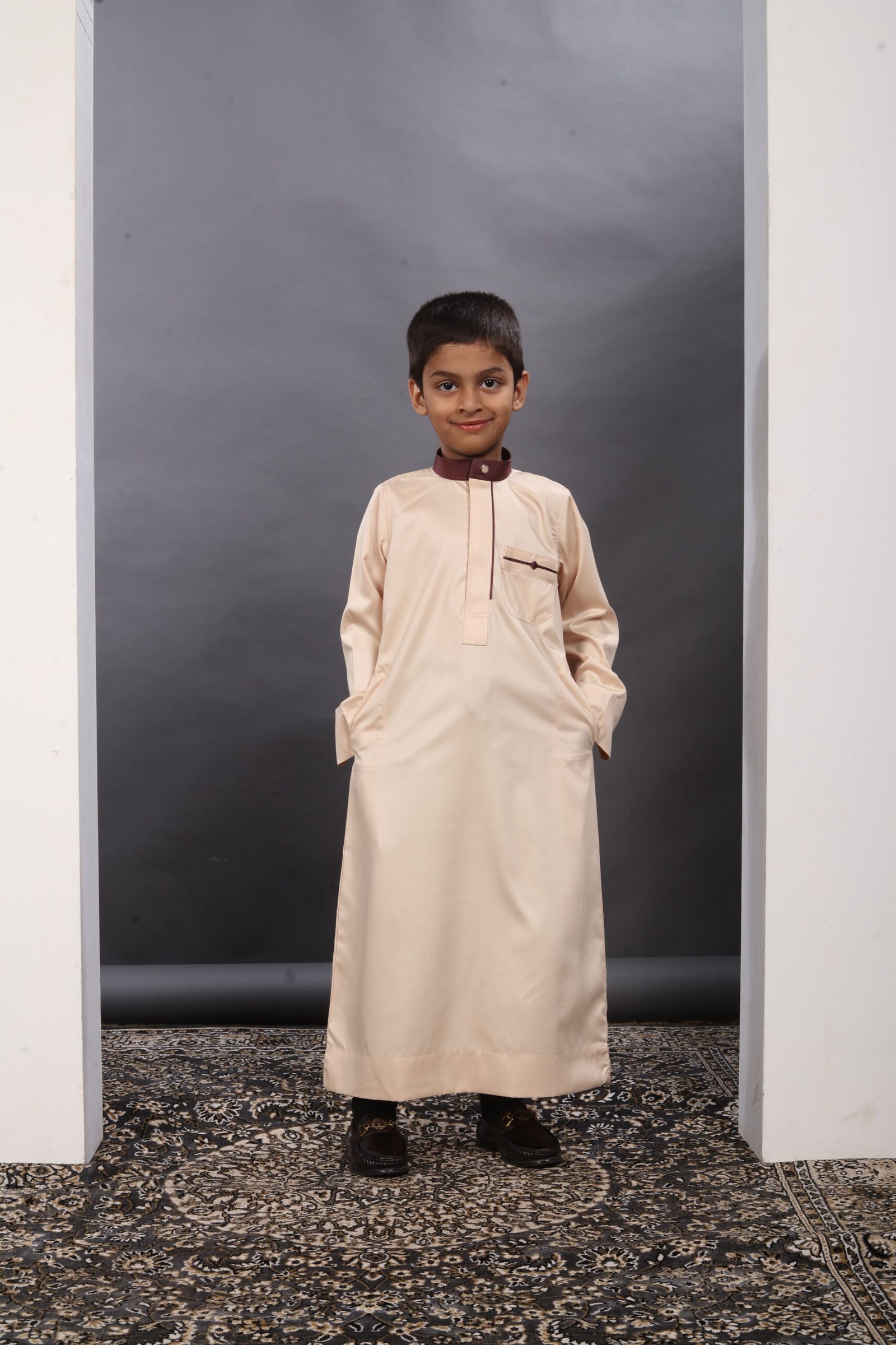 Desert Beige Premium Designer Kids Thobe