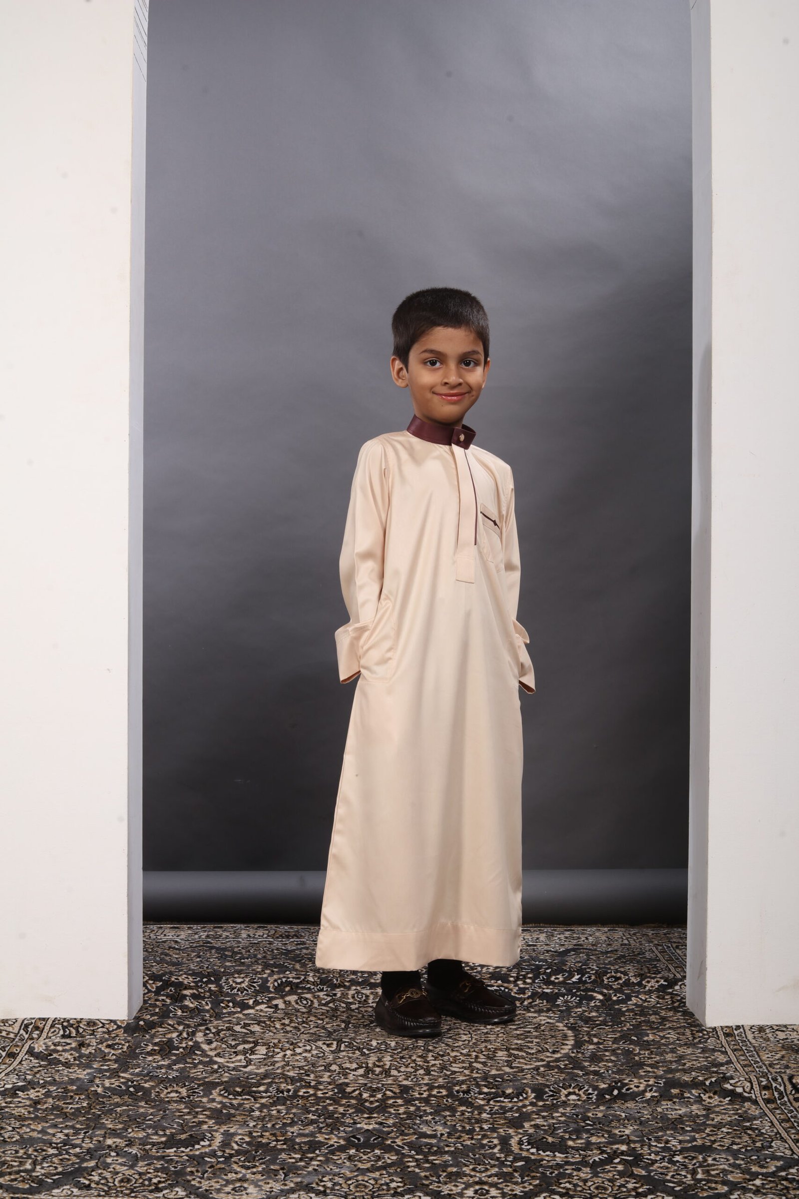 Desert Beige Premium Designer Kids Thobe