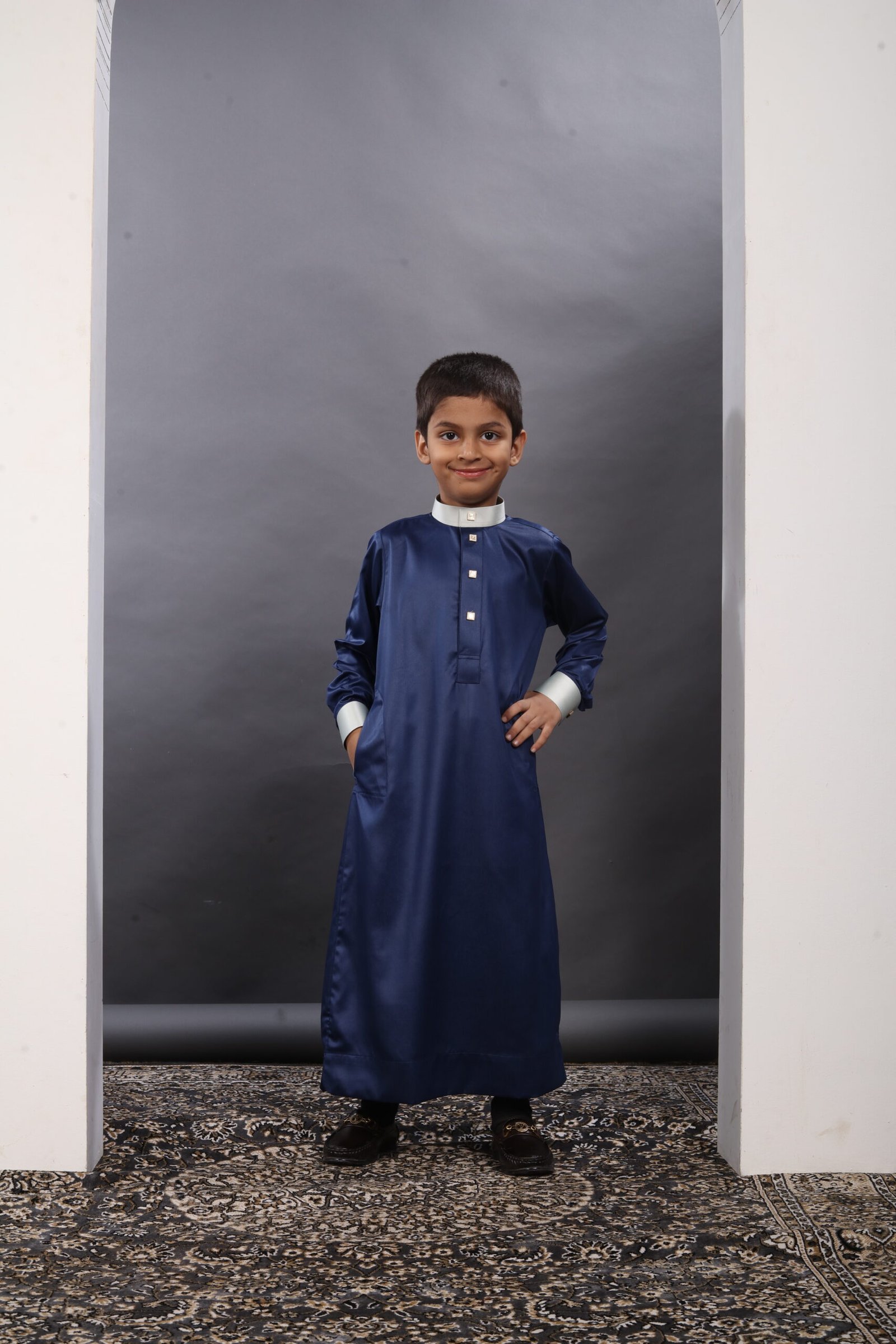 Royal Blue Premium Designer Kids Thobe