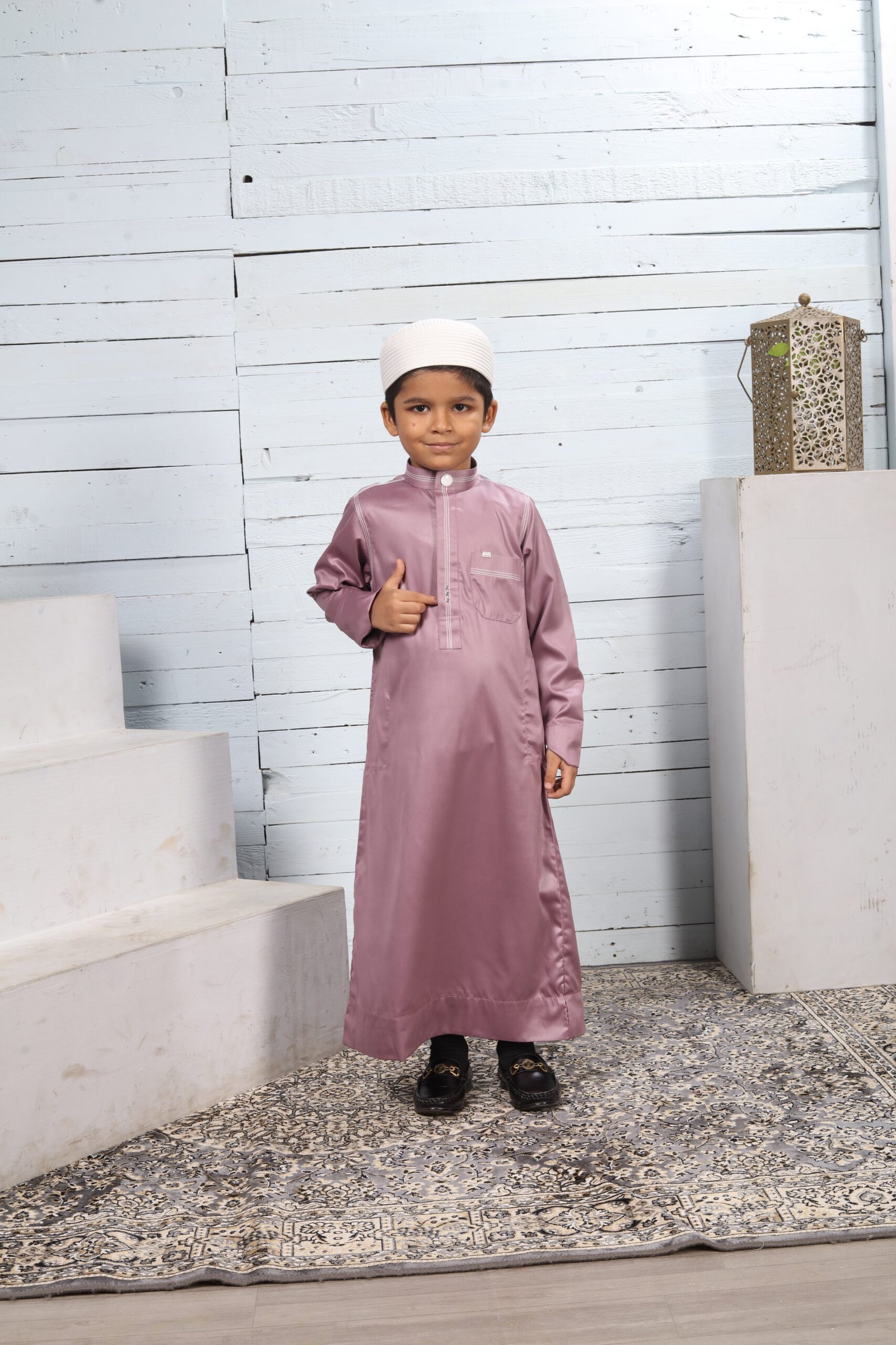 Royal Lavender Premium Designer Kids Thobe