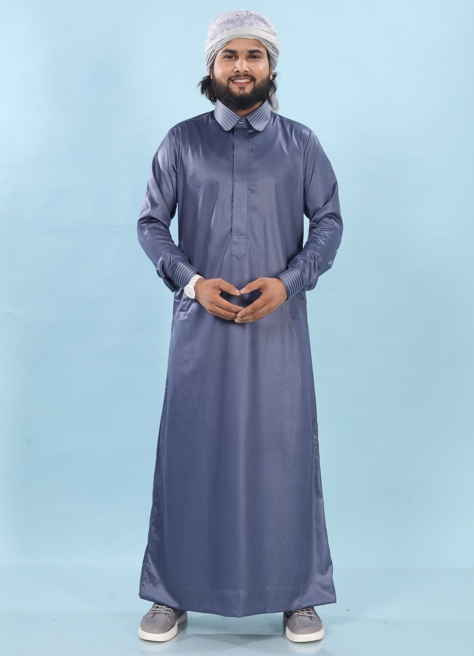 Smokeblue Classic  – Premium Designer Thobe