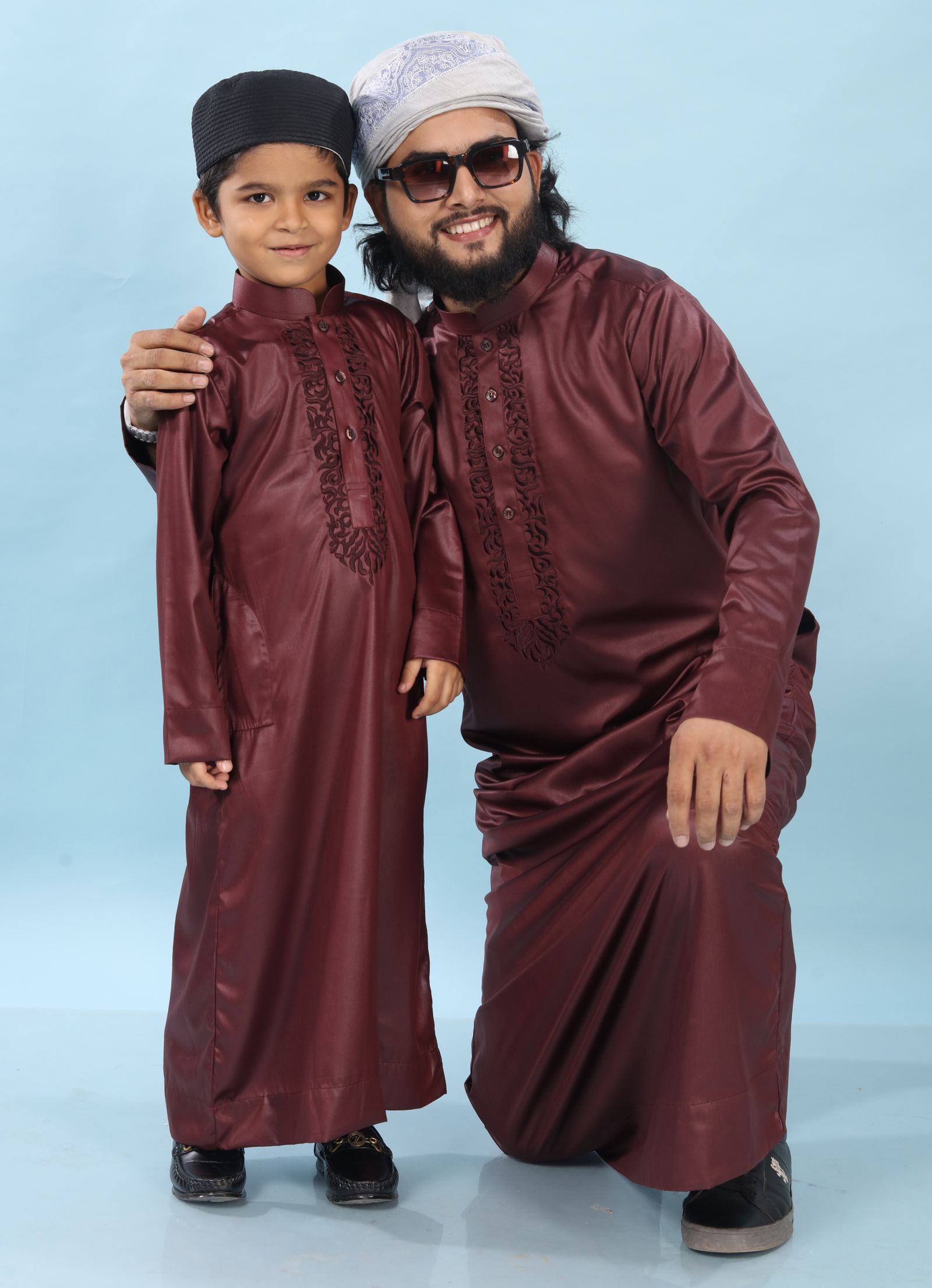 Crimson Blaze Embroidered Father & Son Combo
