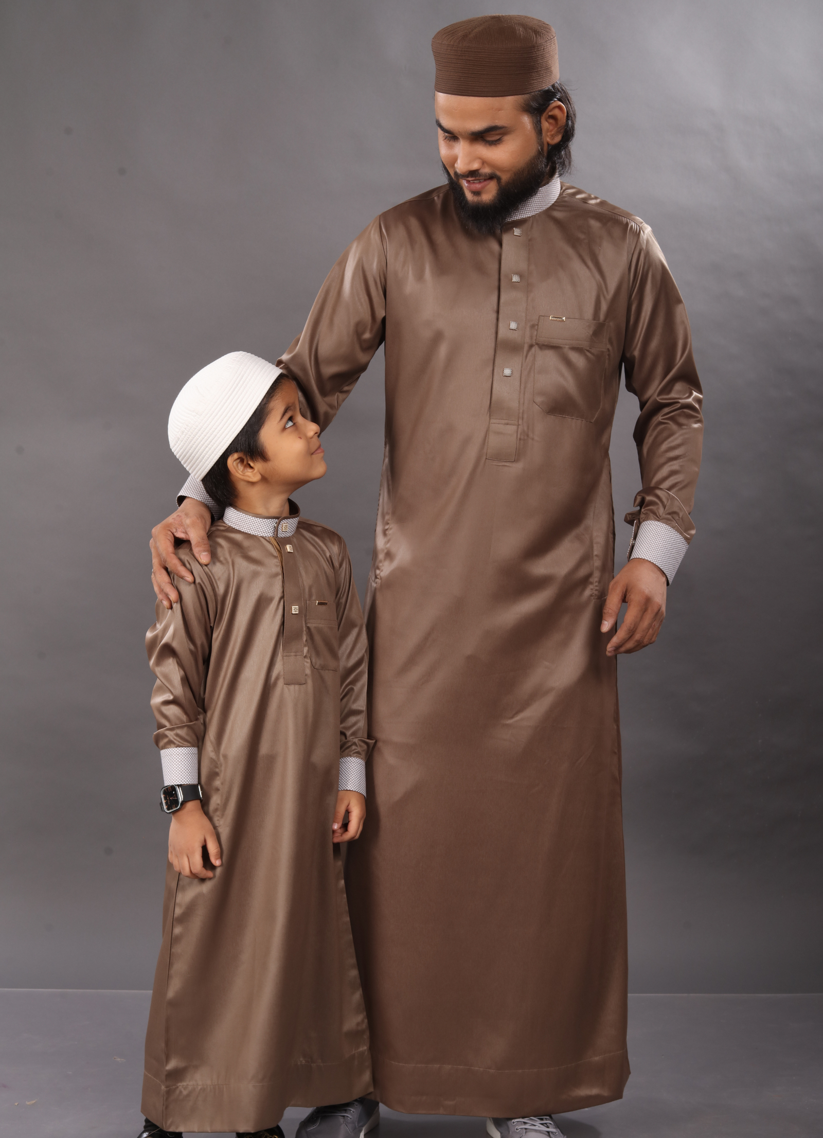 Earthy Brown Premium Father & Son Combo